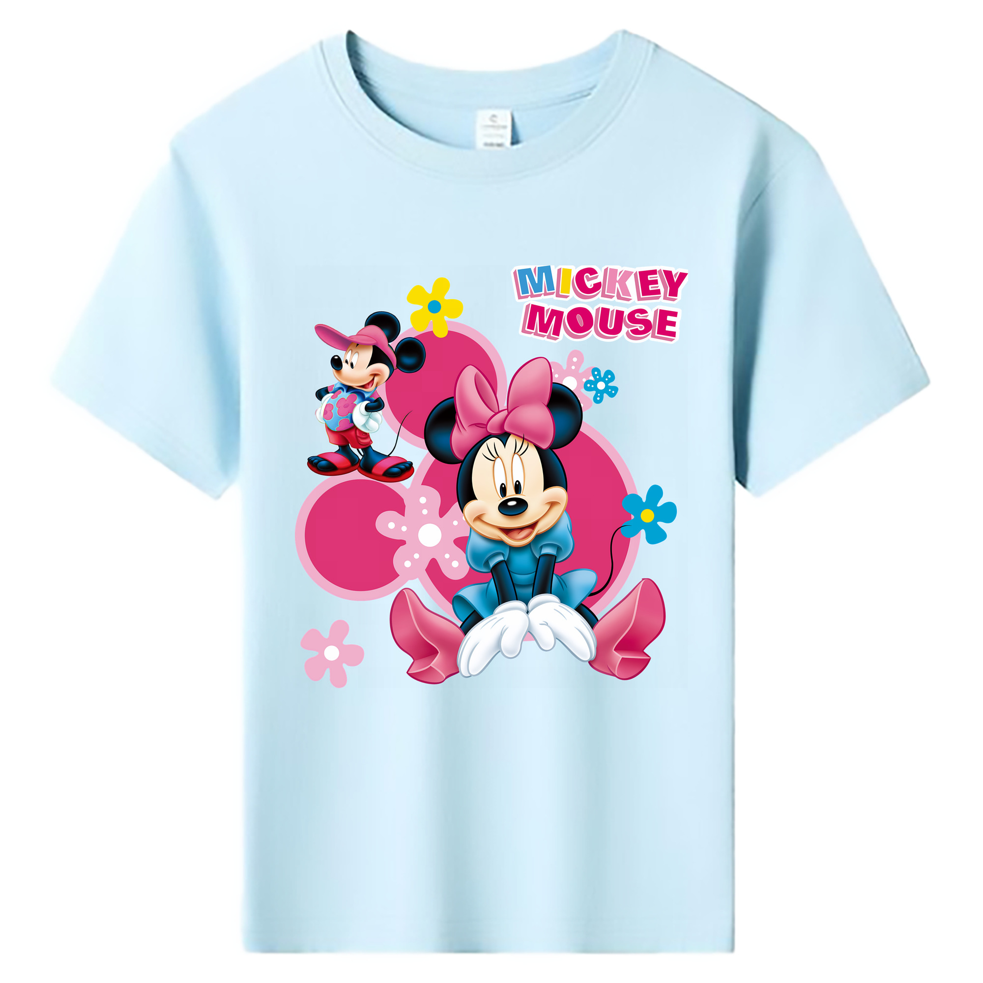 （画像用） ミッキーマウス Mickey Mouse 綿100％キッズTシャツ（フロントプリント）
